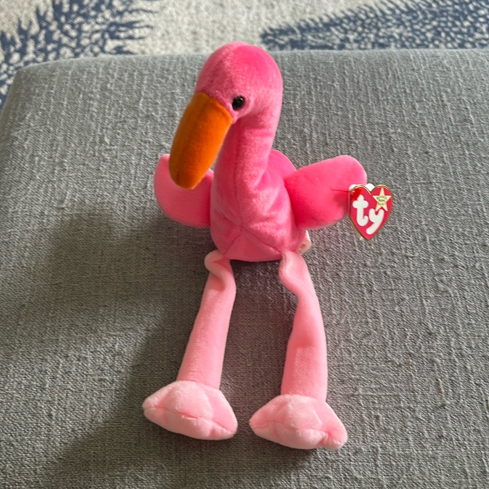 Beanie baby - Pinky the flamingo - DOB 02/13/95